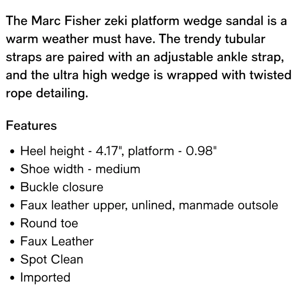 Women's Marc Fisher Mfzeki Black and Tan Wedge Sandals